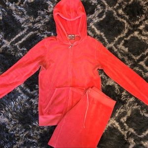juicy couture velour track suit set